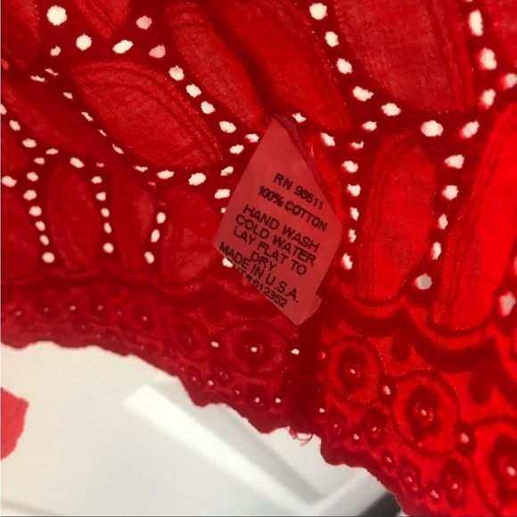 Unbranded Racerback Eyelet Lace Peplum Tank Red Size Small - Picture 5 of 7